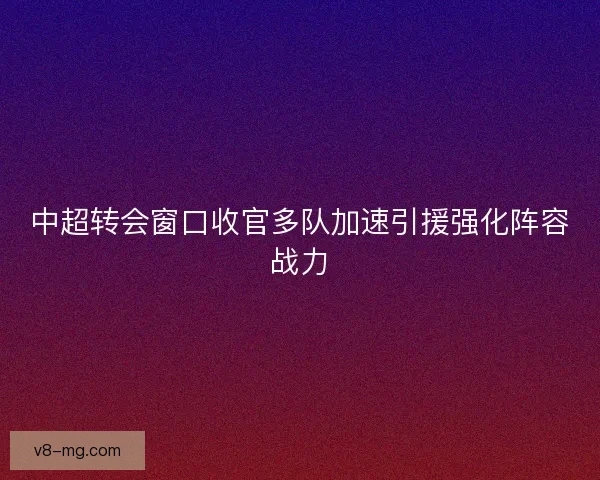 中超转会窗口收官多队加速引援强化阵容战力